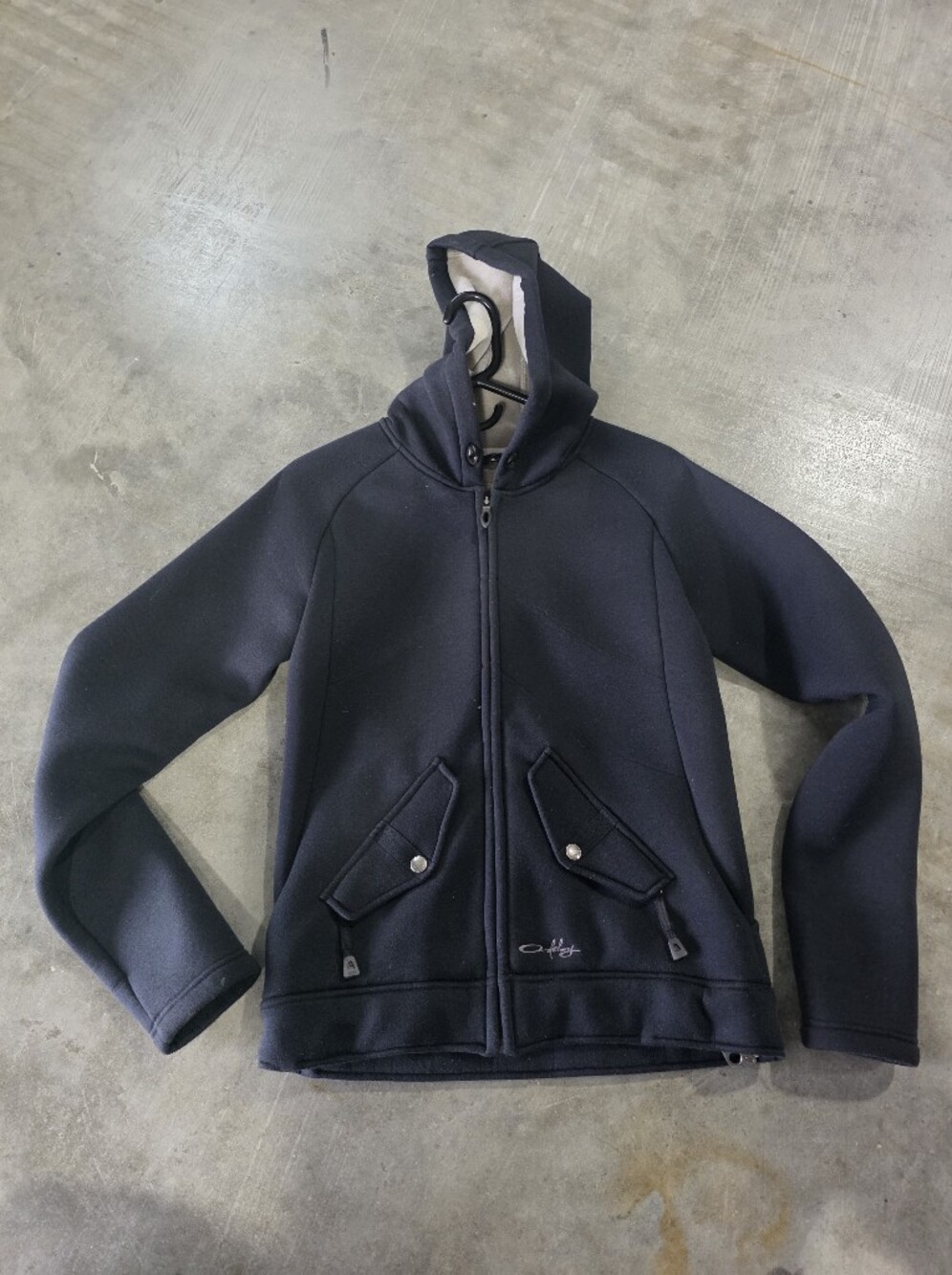 Women's Black Hooded Jacket with Front Pockets